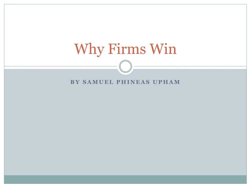 why firms win
