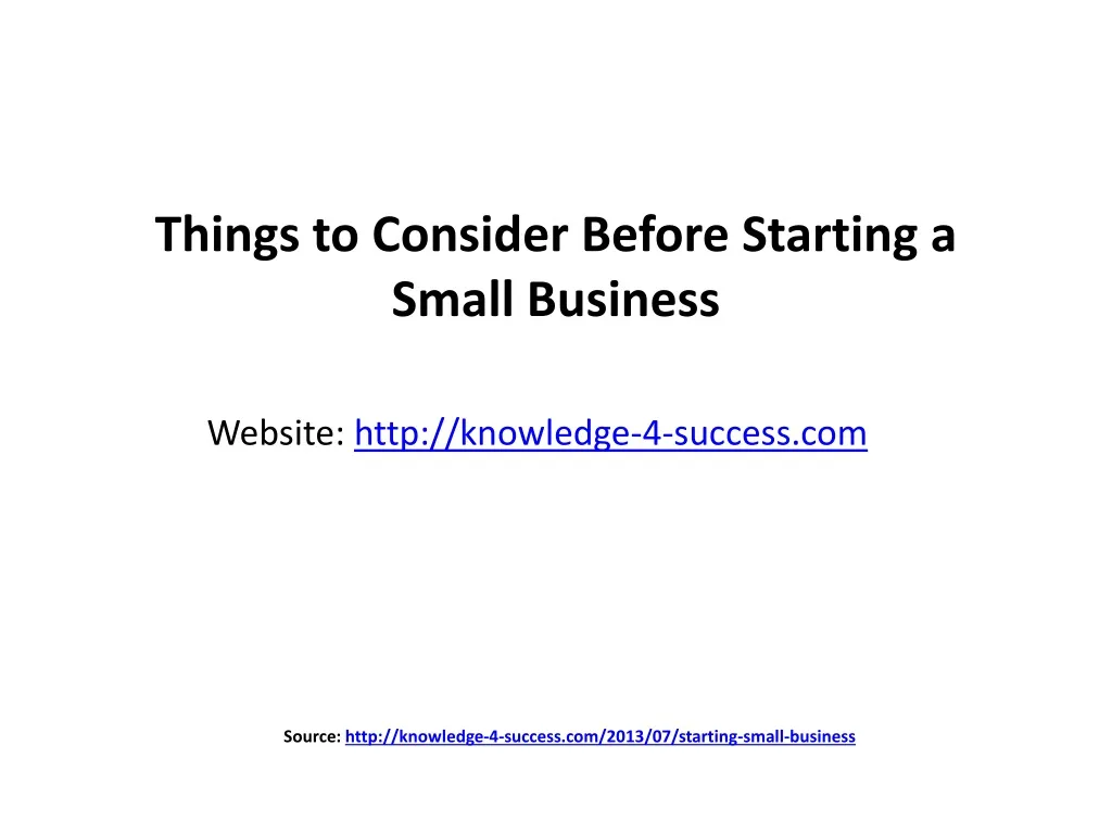 things to consider before starting a small business