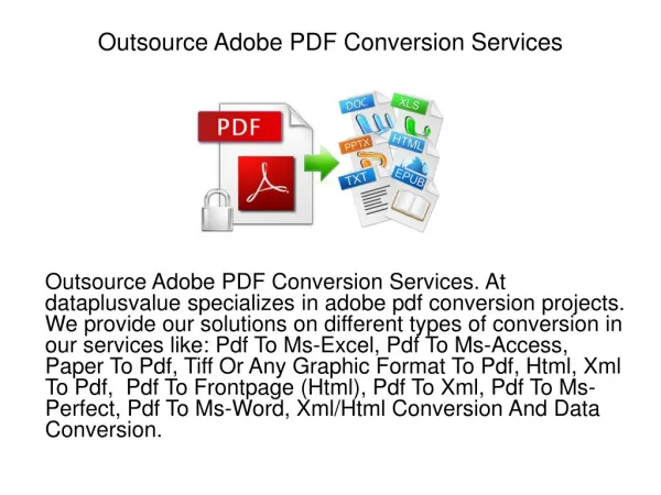 Outsource Adobe PDF Conversion Services