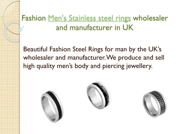 Fashion Steel Men's rings wholesaler and manufacturer