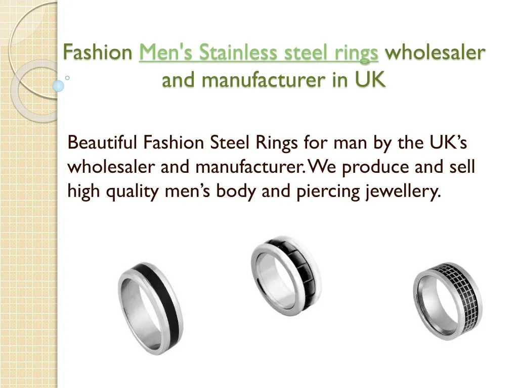 fashion men s stainless steel rings wholesaler and manufacturer in uk