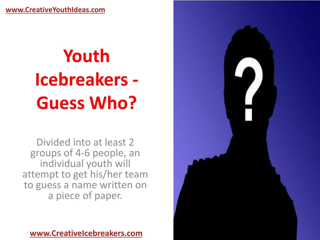 youth icebreakers guess who