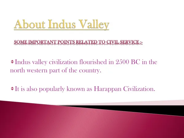 About Indus Valley