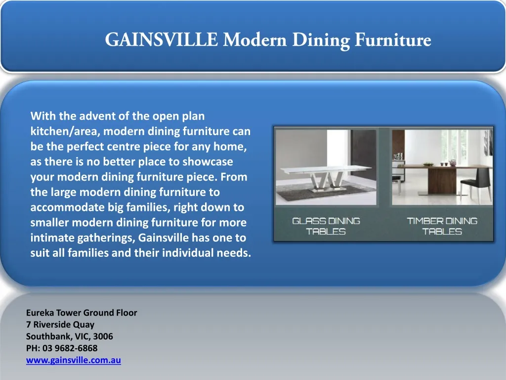 gainsville modern dining furniture