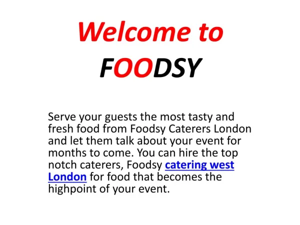 FOODSY Catering West London