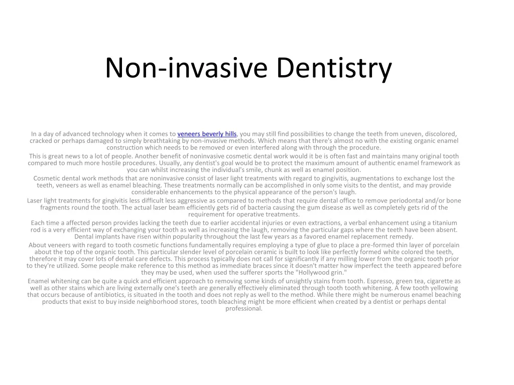 non invasive dentistry
