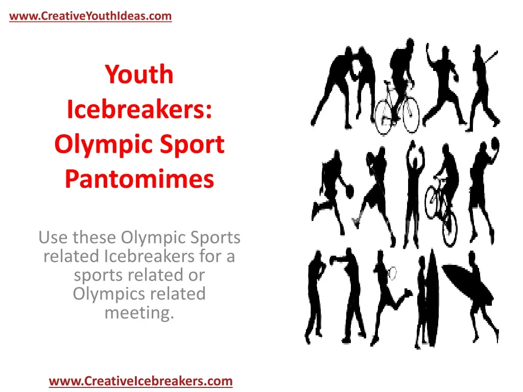 youth icebreakers olympic sport pantomimes