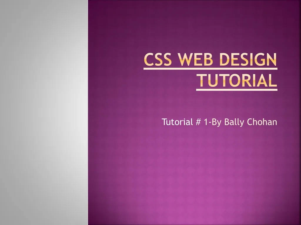 css web design tutorial