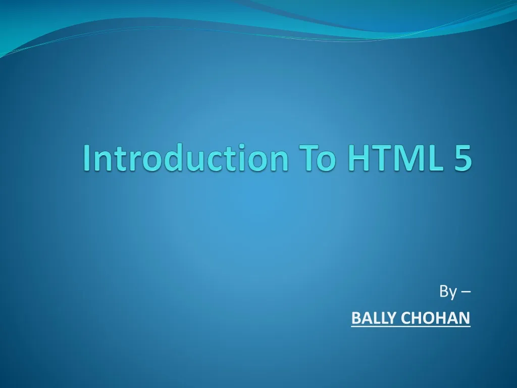 introduction to html 5