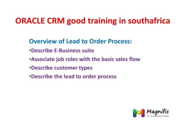 ORACLE CRM good online training in southafrica