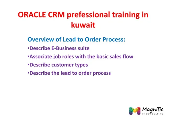 ORACLE CRM prefessional training in kuwait