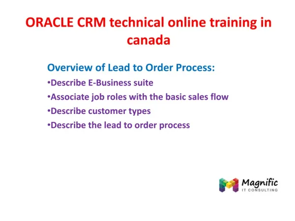 ORACLE CRM technical online training in canada