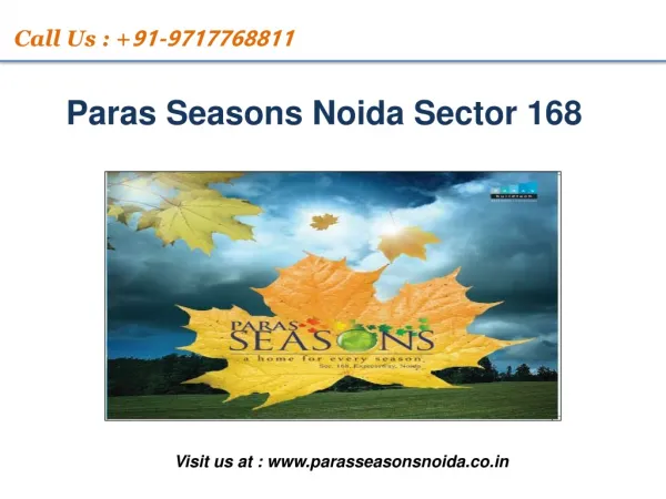 Paras Season Noida | For booking discount call 97177 68811