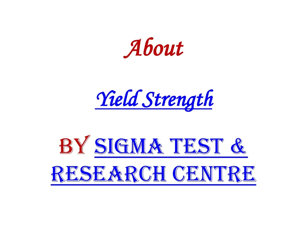about yield strength