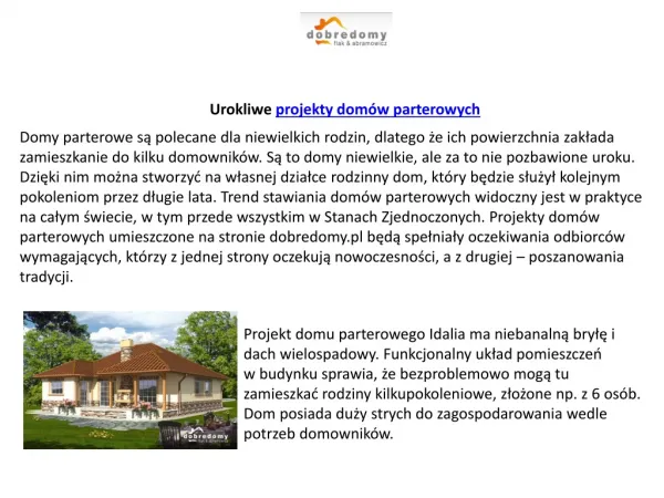 Projekty domów parterowych