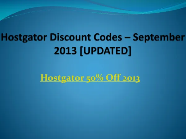 Hostgator 50% Off Discount