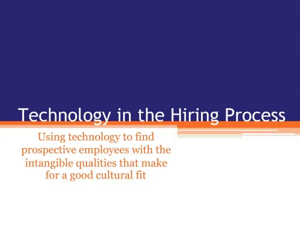 Influence of Technology in the Hiring Process