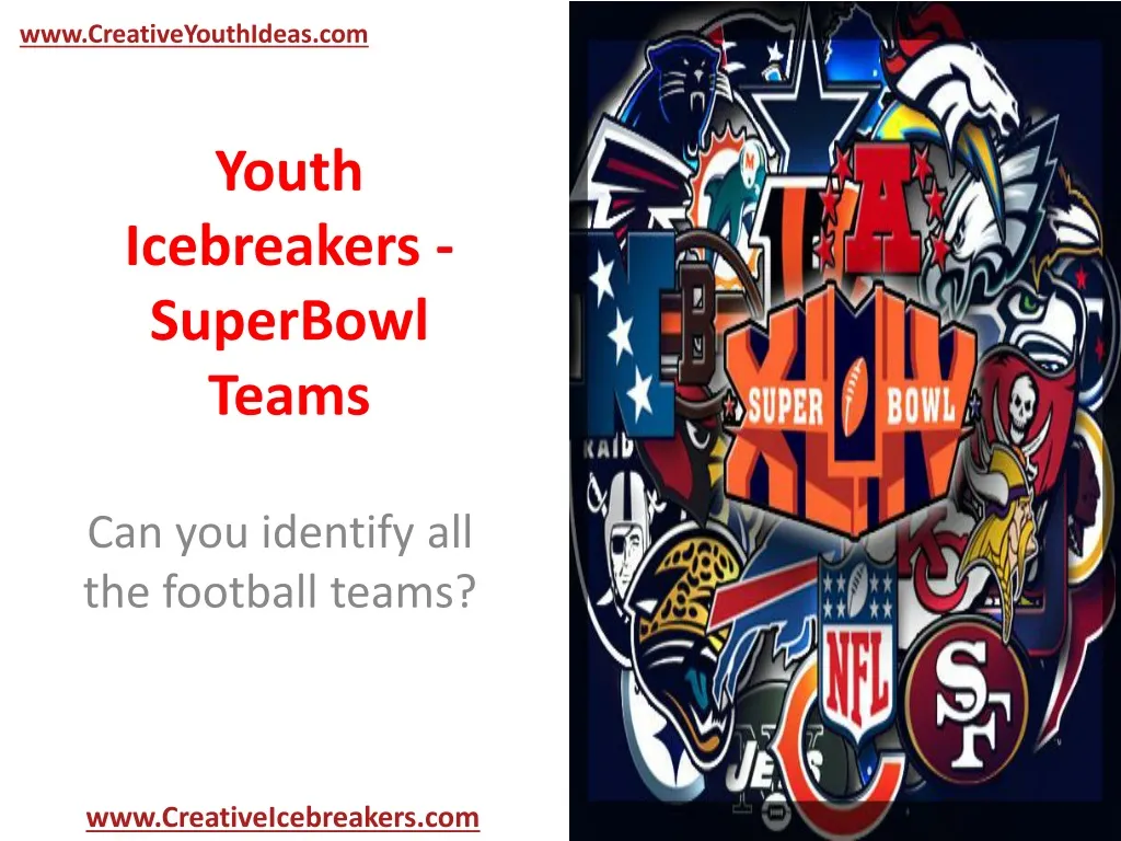 youth icebreakers superbowl teams