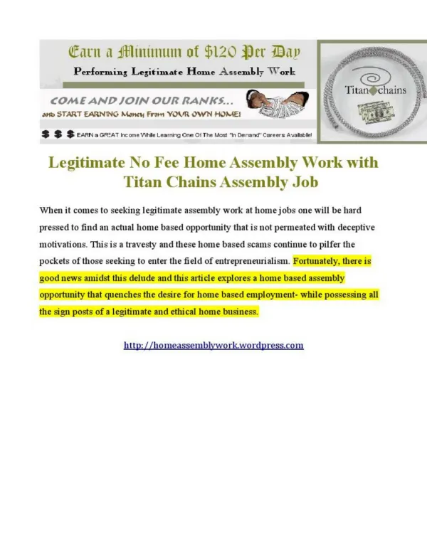 Home Assembly Work - Top Paid Legitimate Home Assembly Job