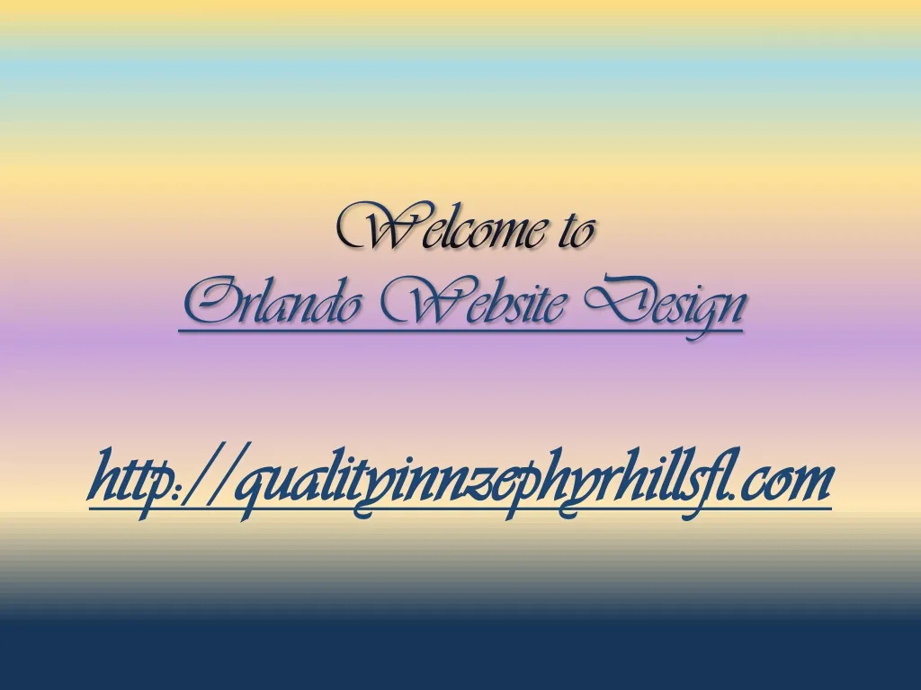 welcome to orlando website design