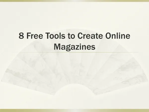 Free Tools to Make Online Magazines
