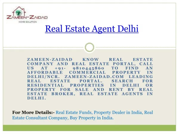 Real Estate Agent Delhi