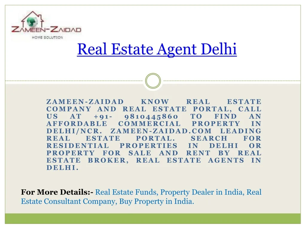 PPT - Real Estate Agent Delhi PowerPoint Presentation, free download ...