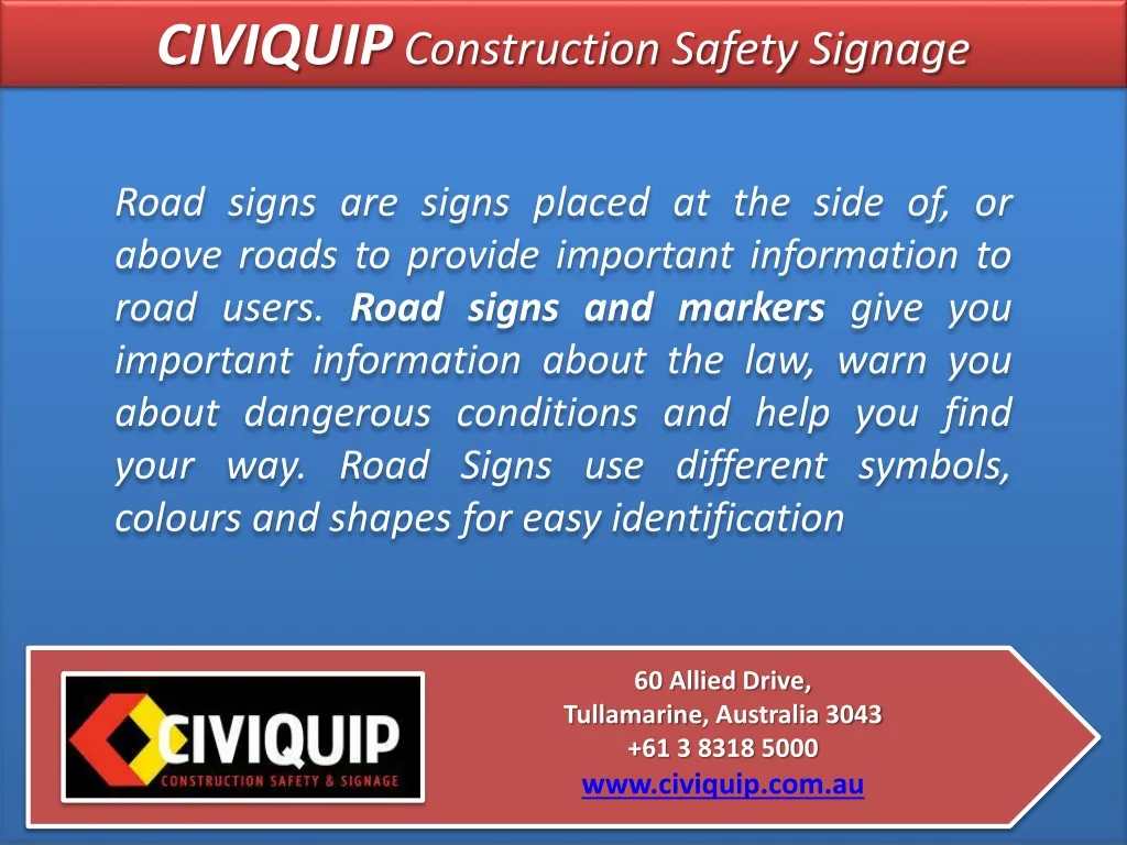 civiquip construction safety signage