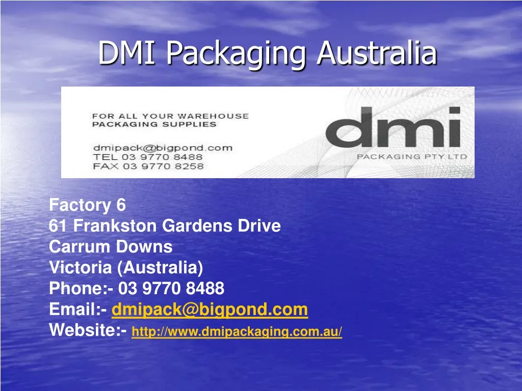 dmi packaging australia