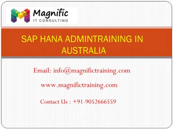 sap hana admin jobs training@www.magnifictraining.com