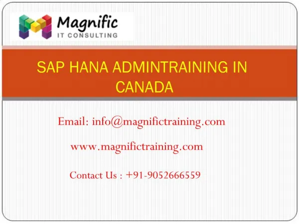 sap hana admin experts training@www.magnifictraining.com