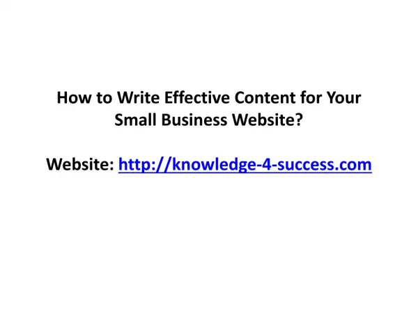 How to Write Effective Content for Your Small Business Site