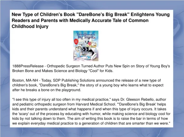 New Type of Children's Book "DareBone's Big Break"