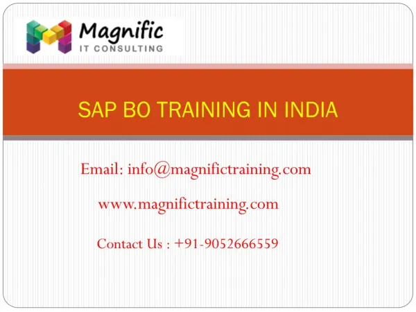 sap bo online training canada@www.magnifictraining.com