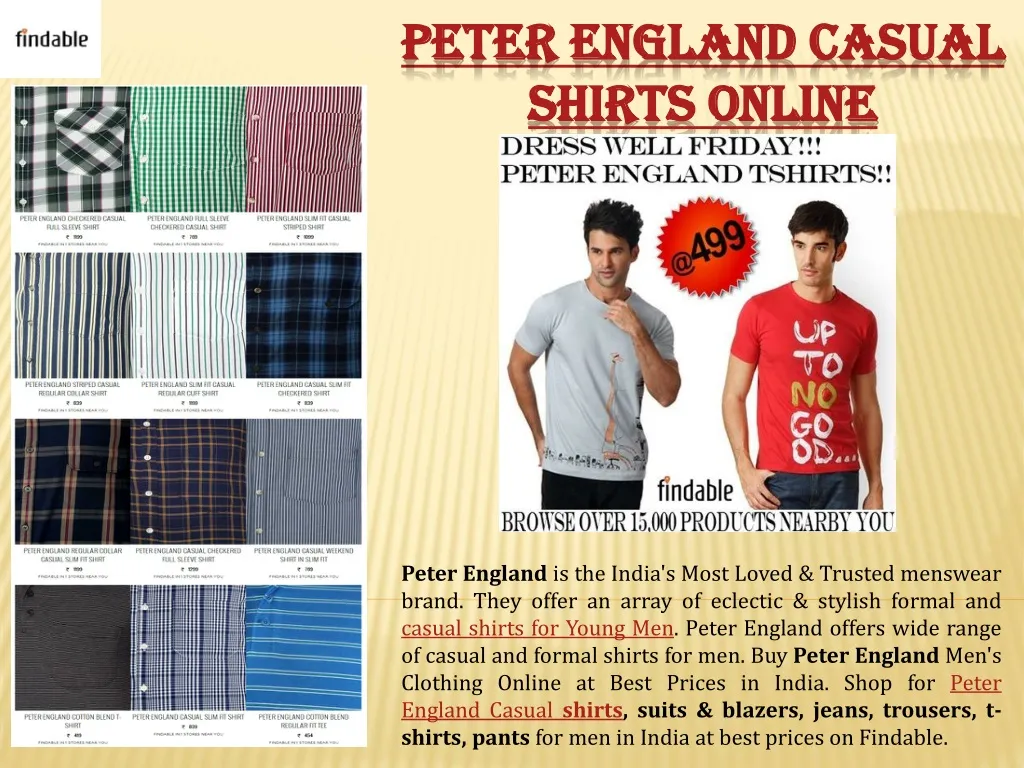 peter england casual shirts online