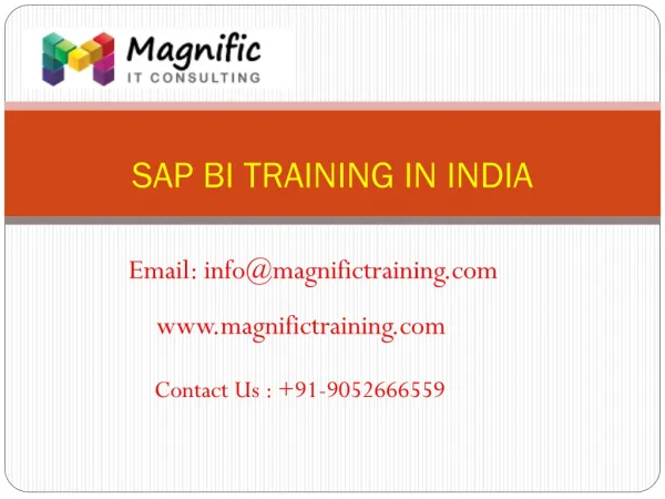 sap bi online training india@www.magnifictraining.com