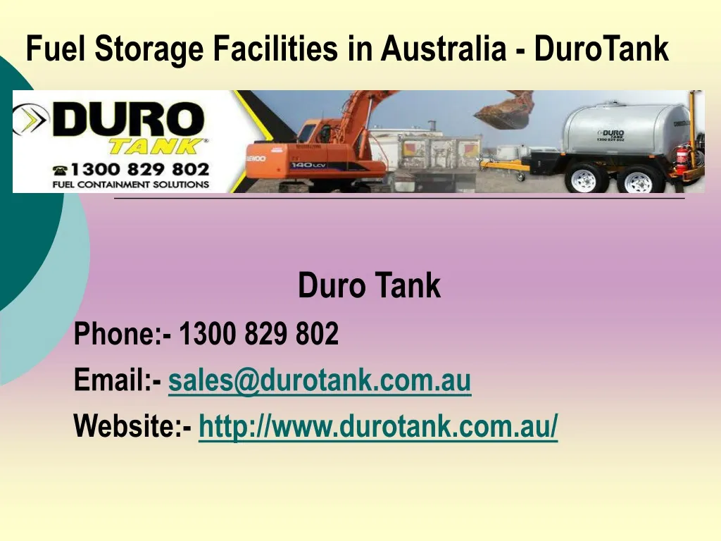 fuel storage facilities in australia durotank