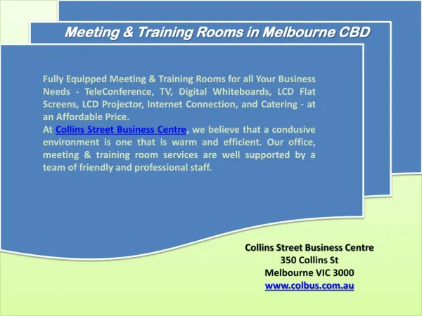 Training Rooms in Melbourne