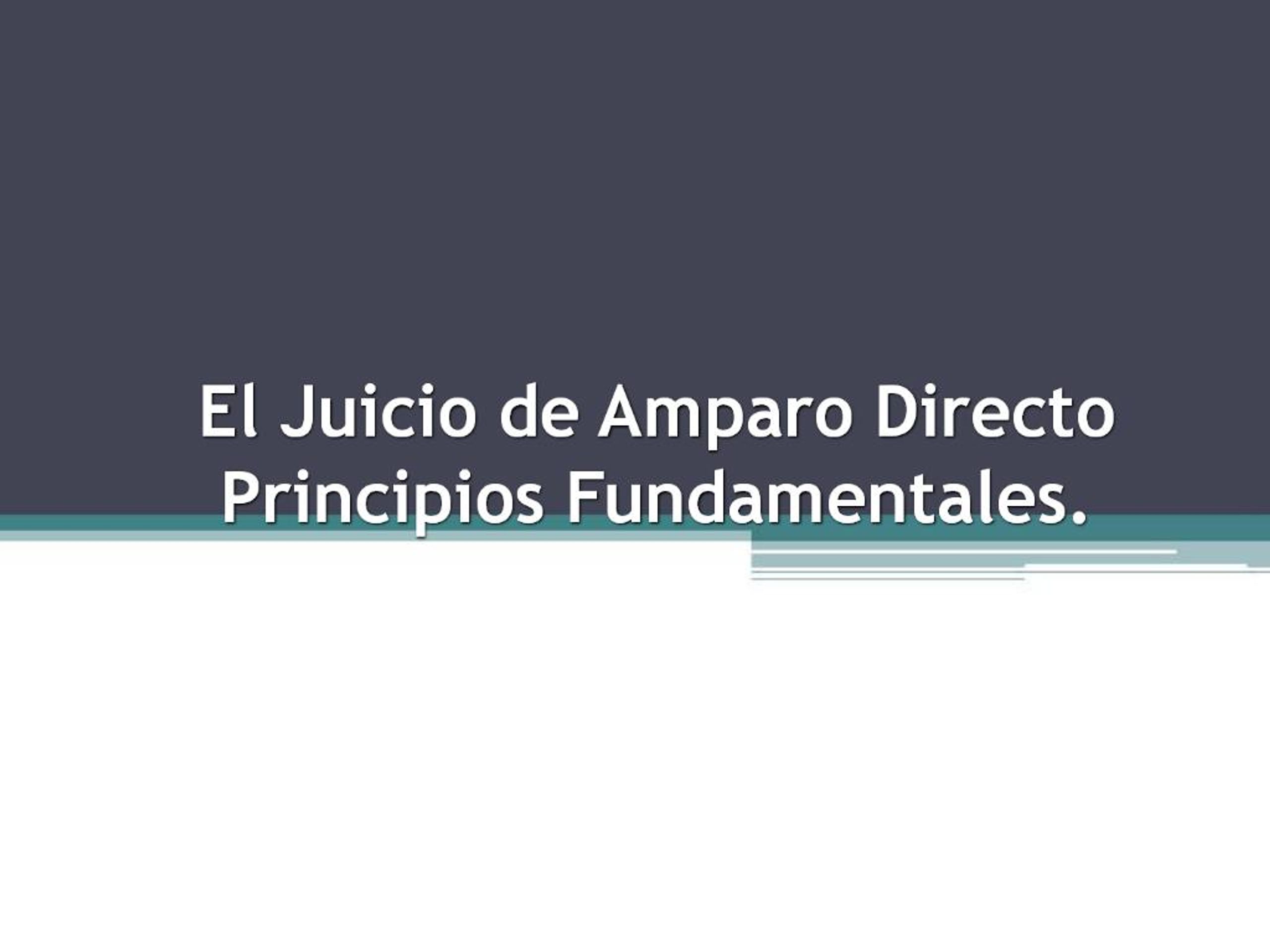 PPT - El Juicio de Amparo Directo Principios Fundamentales. PowerPoint ...