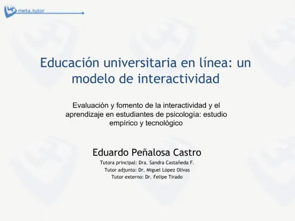 Educaci n universitaria en l nea: un modelo de interactividad