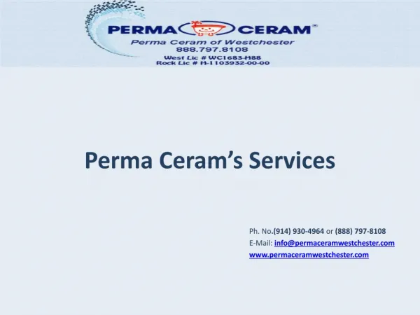 Perma Ceram’s Services