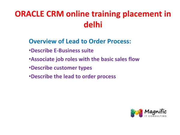 ORACLE CRM online training placement in delhi in delhi
