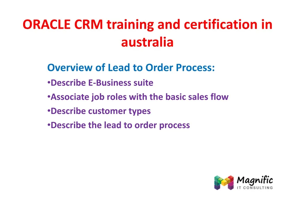 oracle crm training and certification in australia