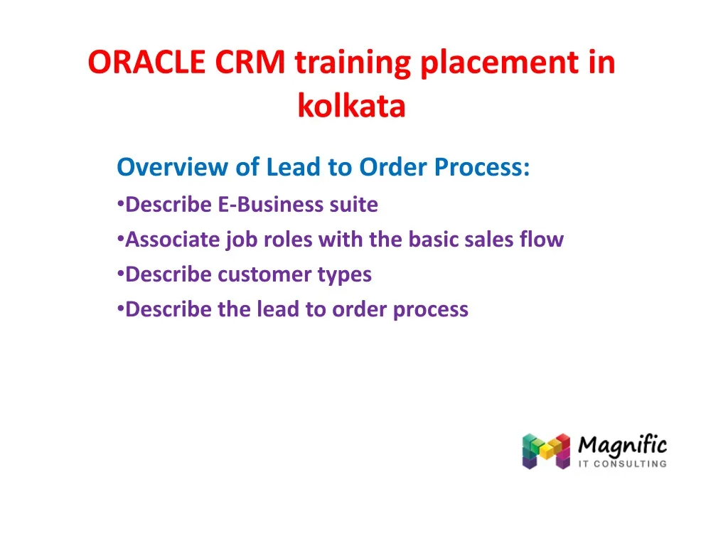 oracle crm training placement in kolkata
