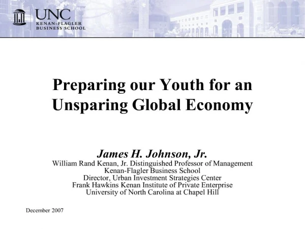 preparing our youth for an unsparing global economy