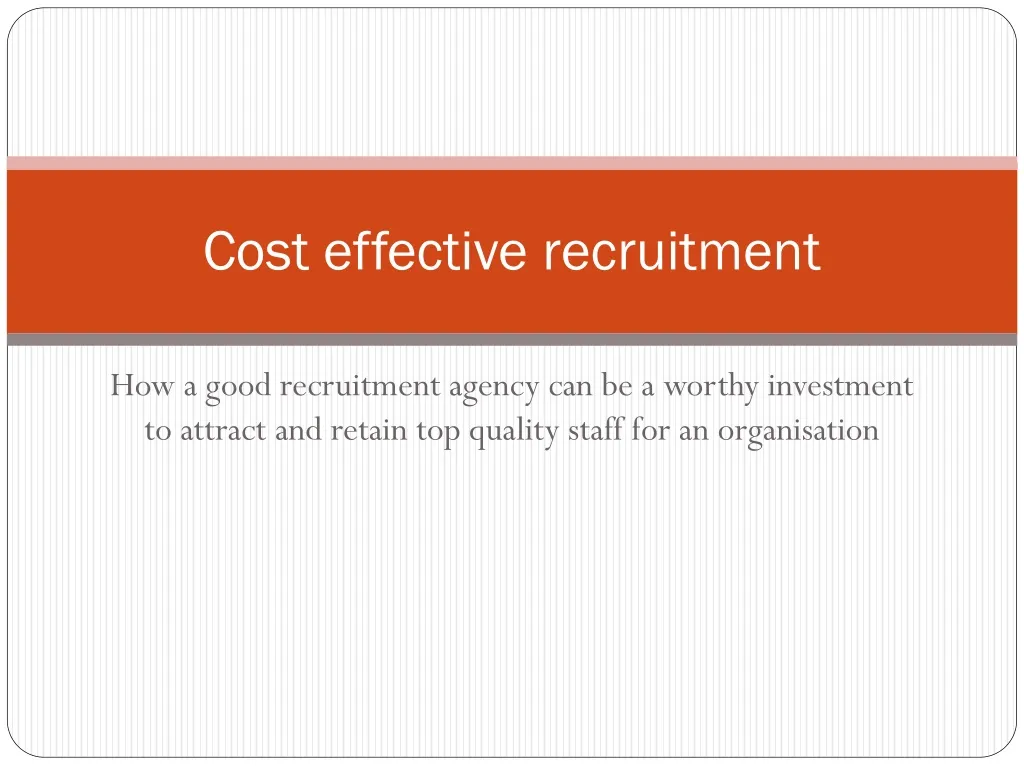 cost effective recruitment