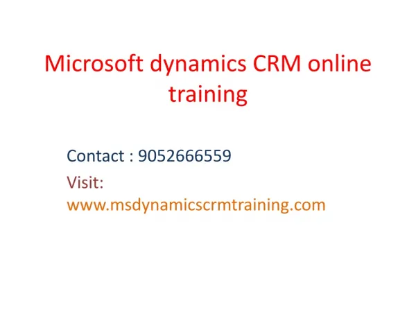 Microsoft dynamics crm training