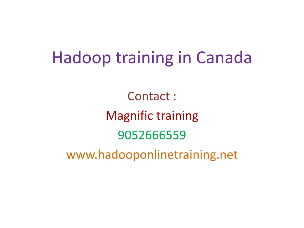 hadoop training in canada