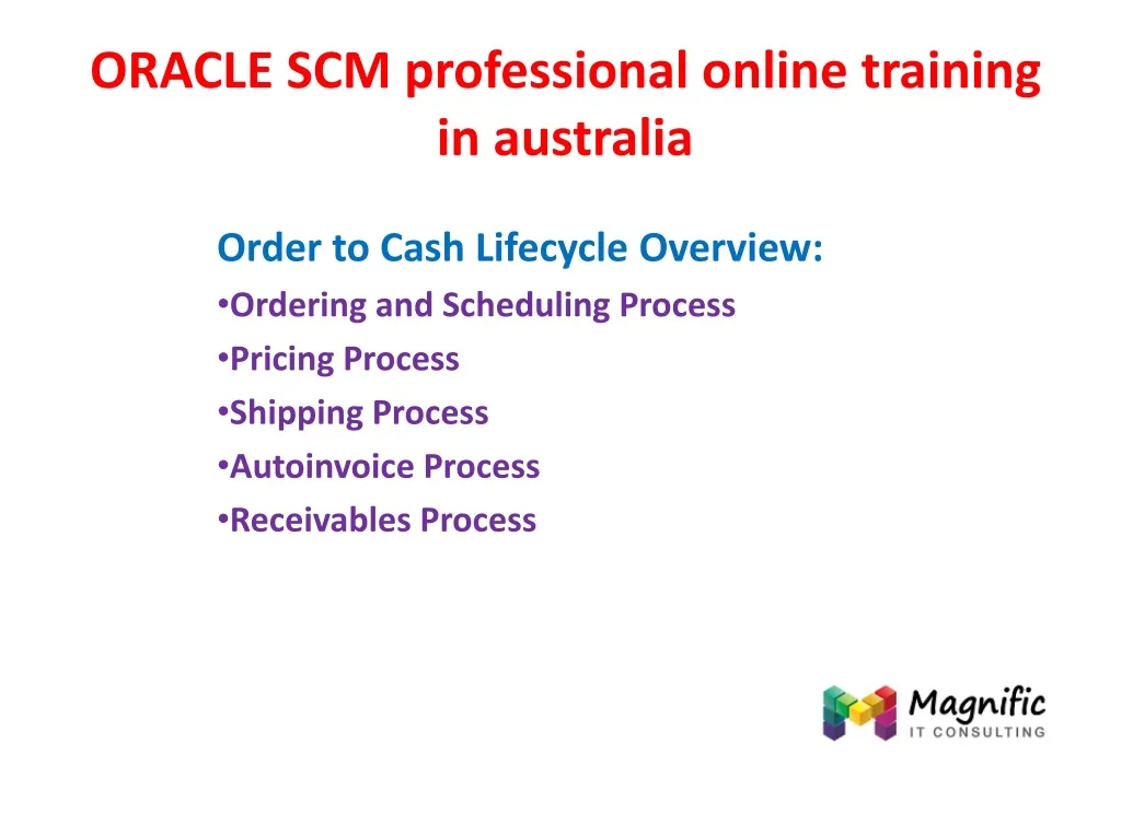 oracle scm professional online training in australia