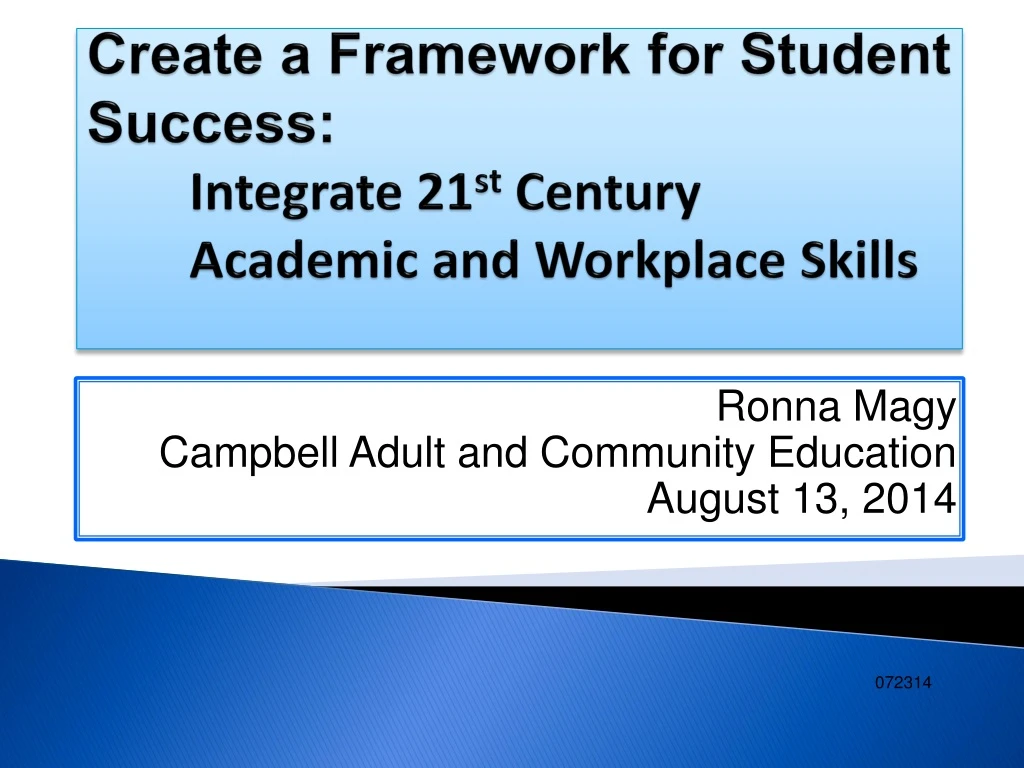 create a framework for student success integrate 21 st century academic and workplace skills